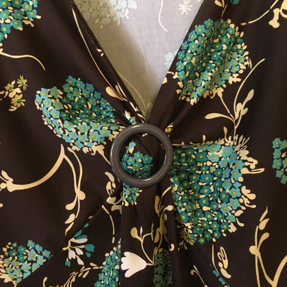 Y2K Vintage Made in Canada Retro Floral Empress Waist Tee With Shirt Clip - Picture 8 of 16